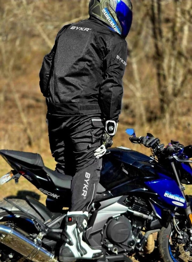 BYKR Motorcycle Pants for Men & Women Armored Cordura Overpants Enduro ATV Dual Sports Motocross Cargo Touring Adventure Pant (30WX30L, Black) - Image 5